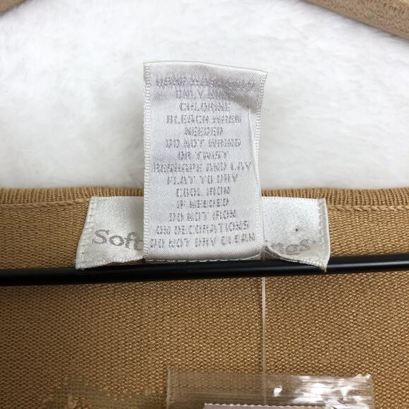NWT SOFT SURROUNDINGS Beaded Sweater Plus Sz 2X Camel Tan L/S Knit Burnout Rayon - Picture 4 of 11